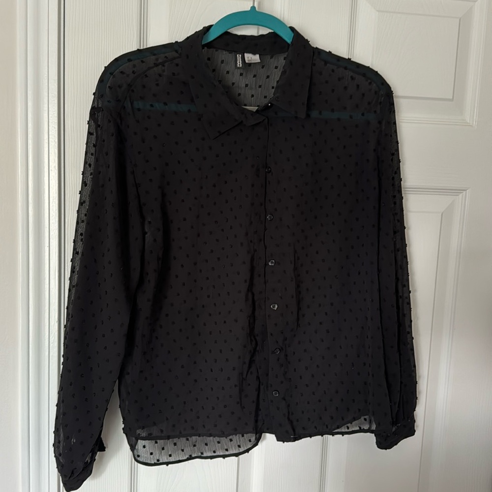 Sheer black blouse